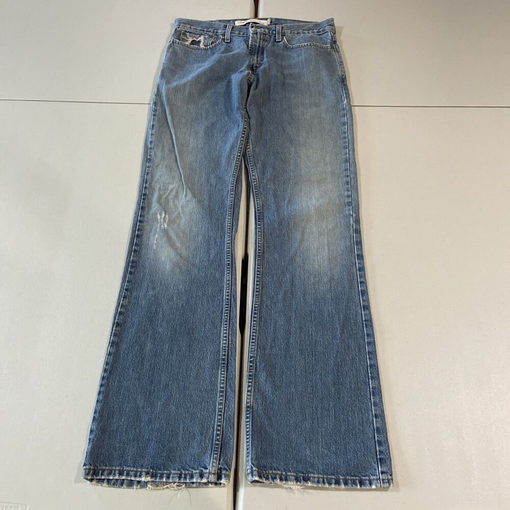 Y2K Levi's 527 Bootcut Jeans Mens 34x32 Med Wash Blue Low Rise 100% Cotton Denim